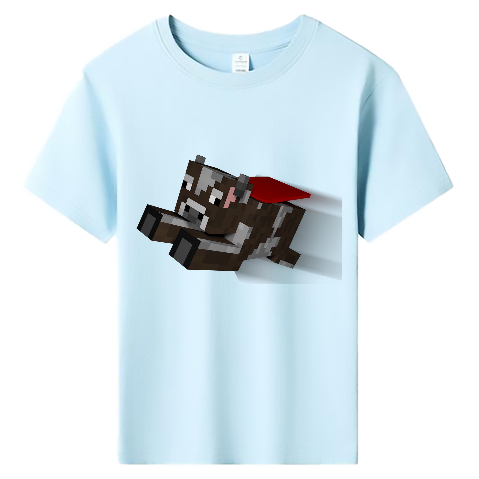 （画像用） マインクラフト ブロックの世界 Minecraft MC Block world 綿100％キッズTシャツ（フロントプリント）